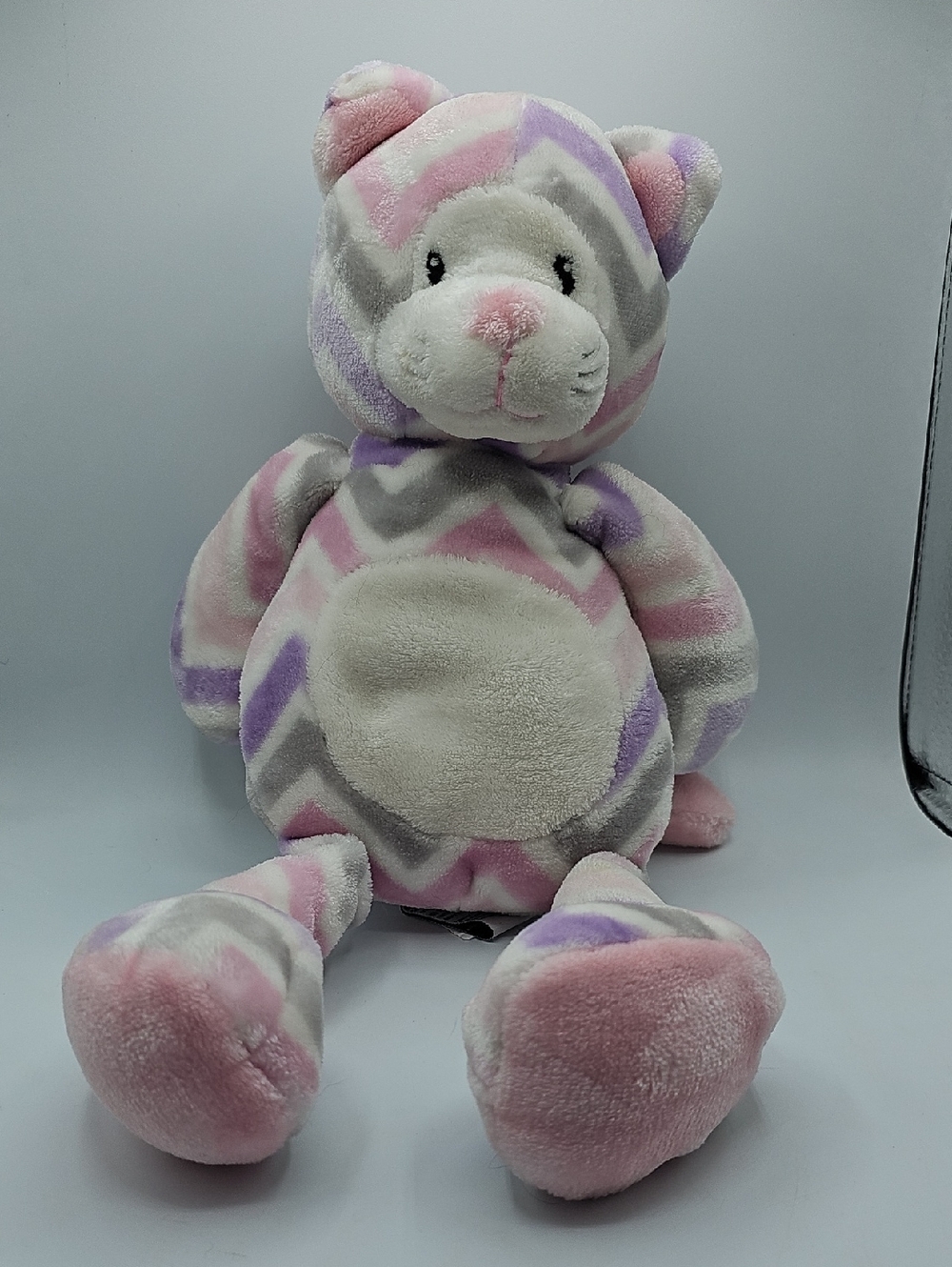 Little Miracles Chevron Kitty Cat Plush Lovey.